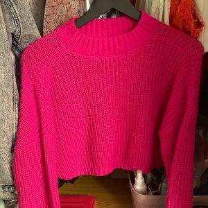 pink ultra cropped sweater from Forever 21